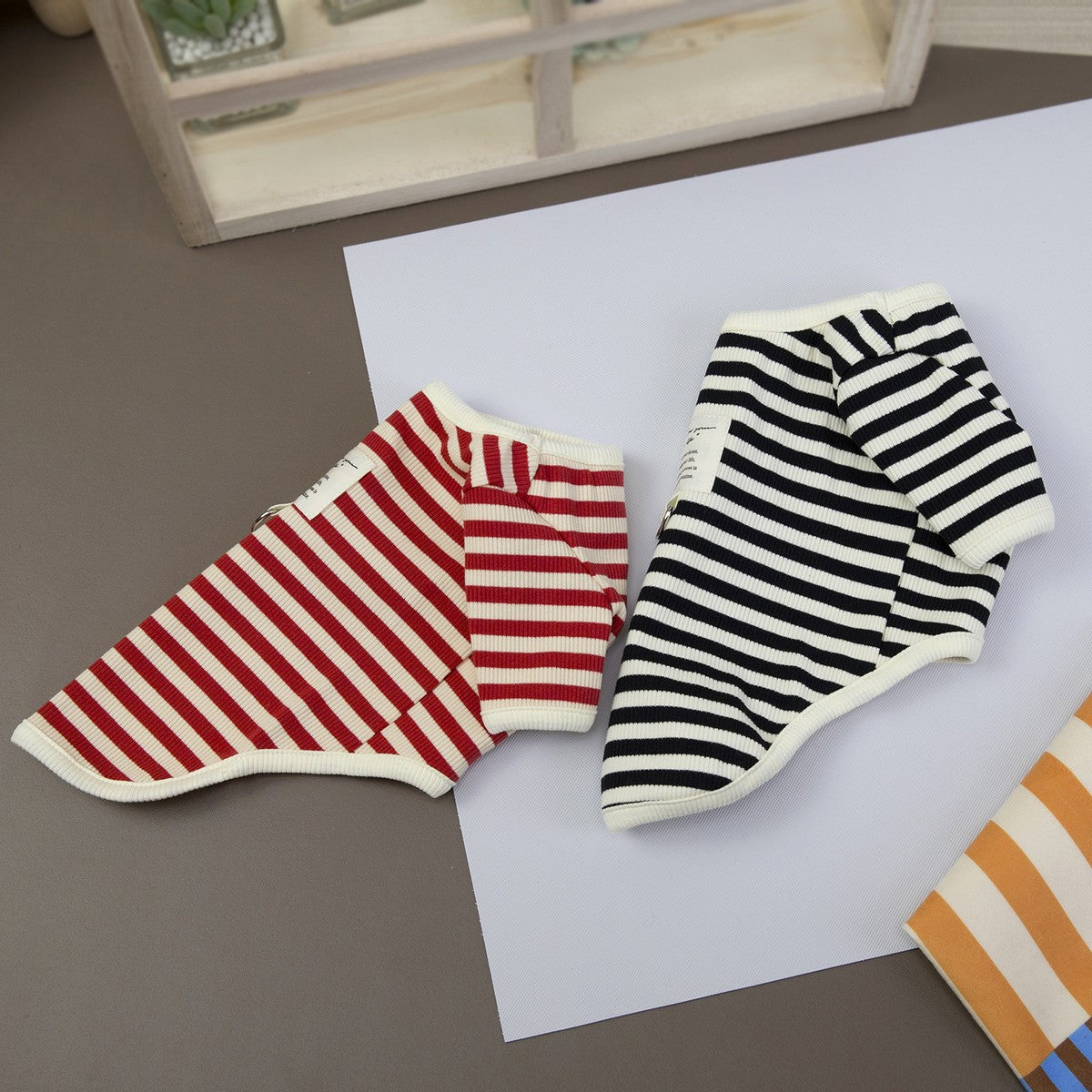 Striped Dog Cat T-Shirt Winter Small Dogs_CWMM12251