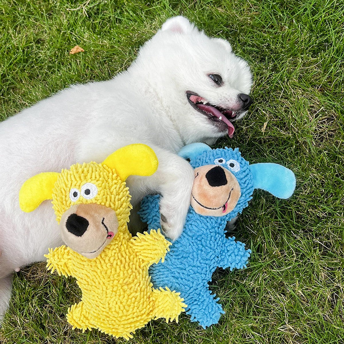 Cartoon Pet Toy – Squeaky Mop Plush Dog Toy_CWMM11163