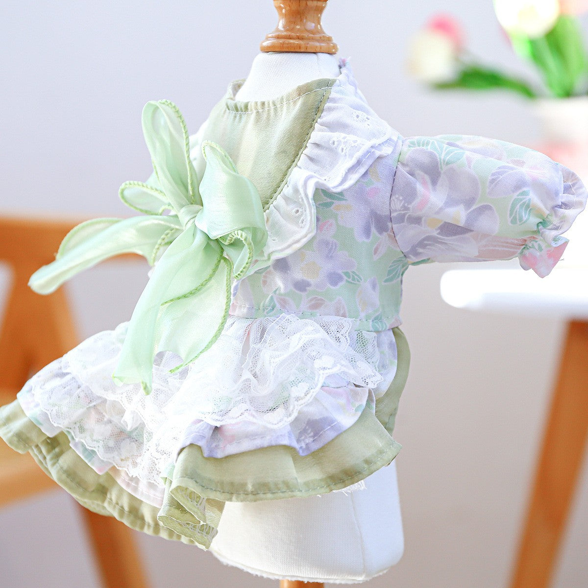 Small Pet Green Fantasy Tulle Dress_CWMM13115