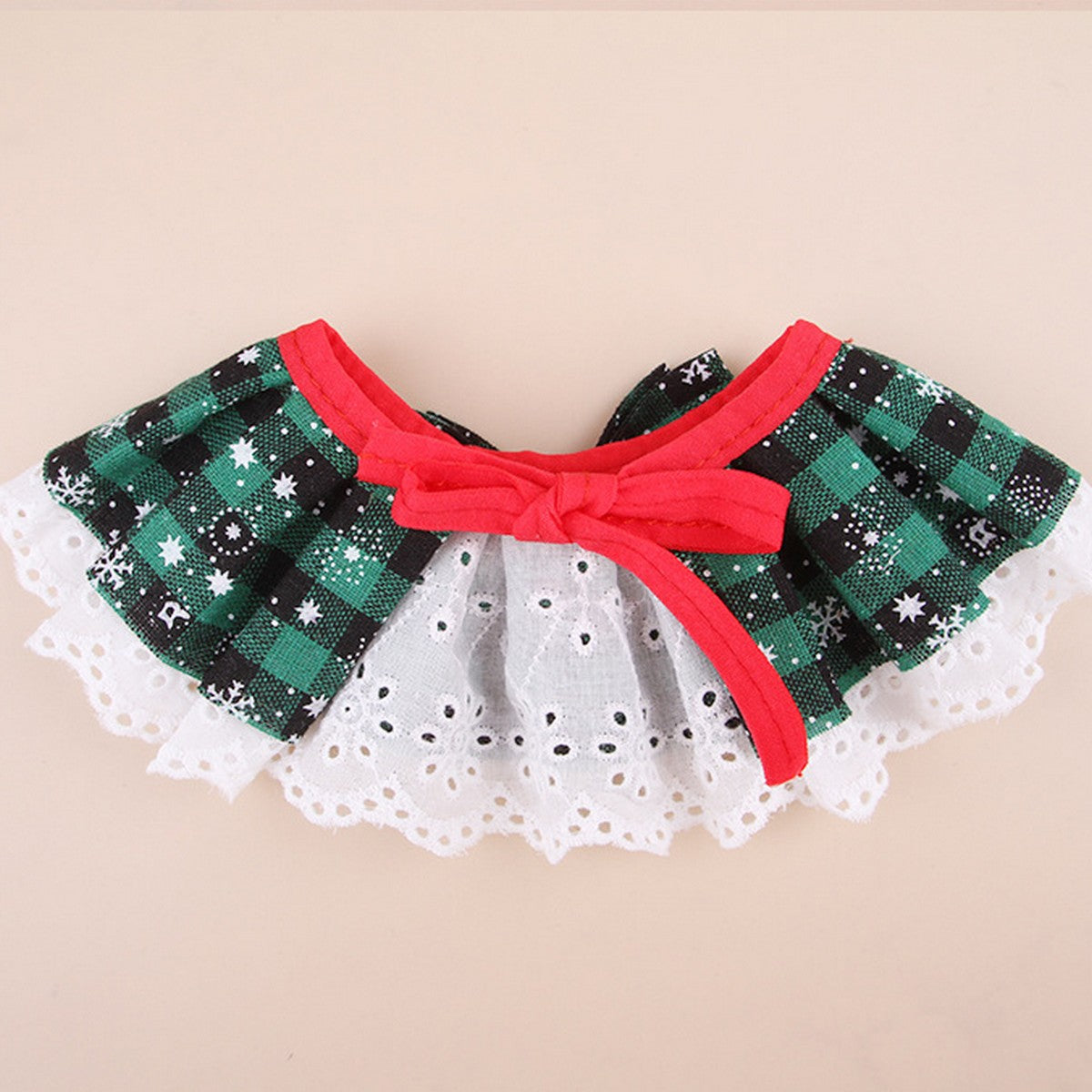 Festive Pet Scarf Collar – Plaid Bell Neck Accessory_CWMM11338
