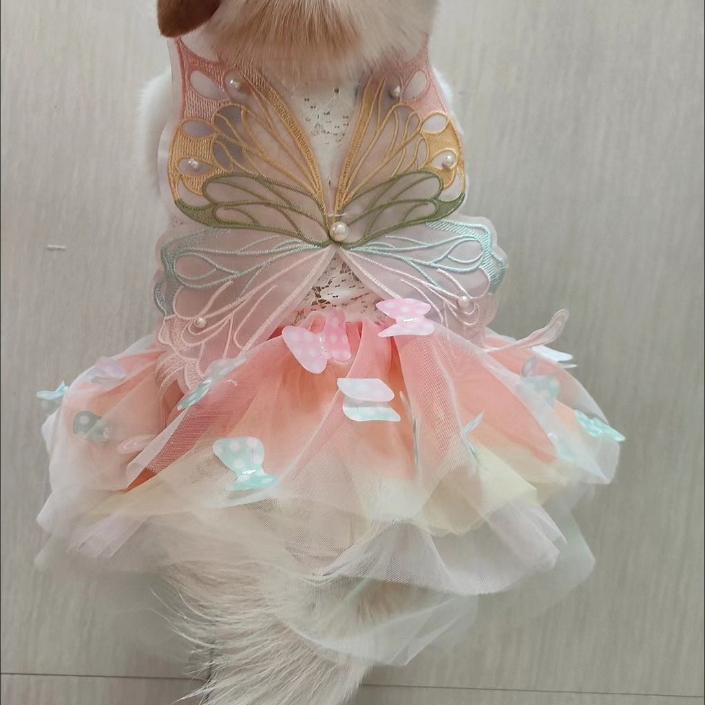 Fluffy Pet Dress with Bow – Princess Style_CWMM11080