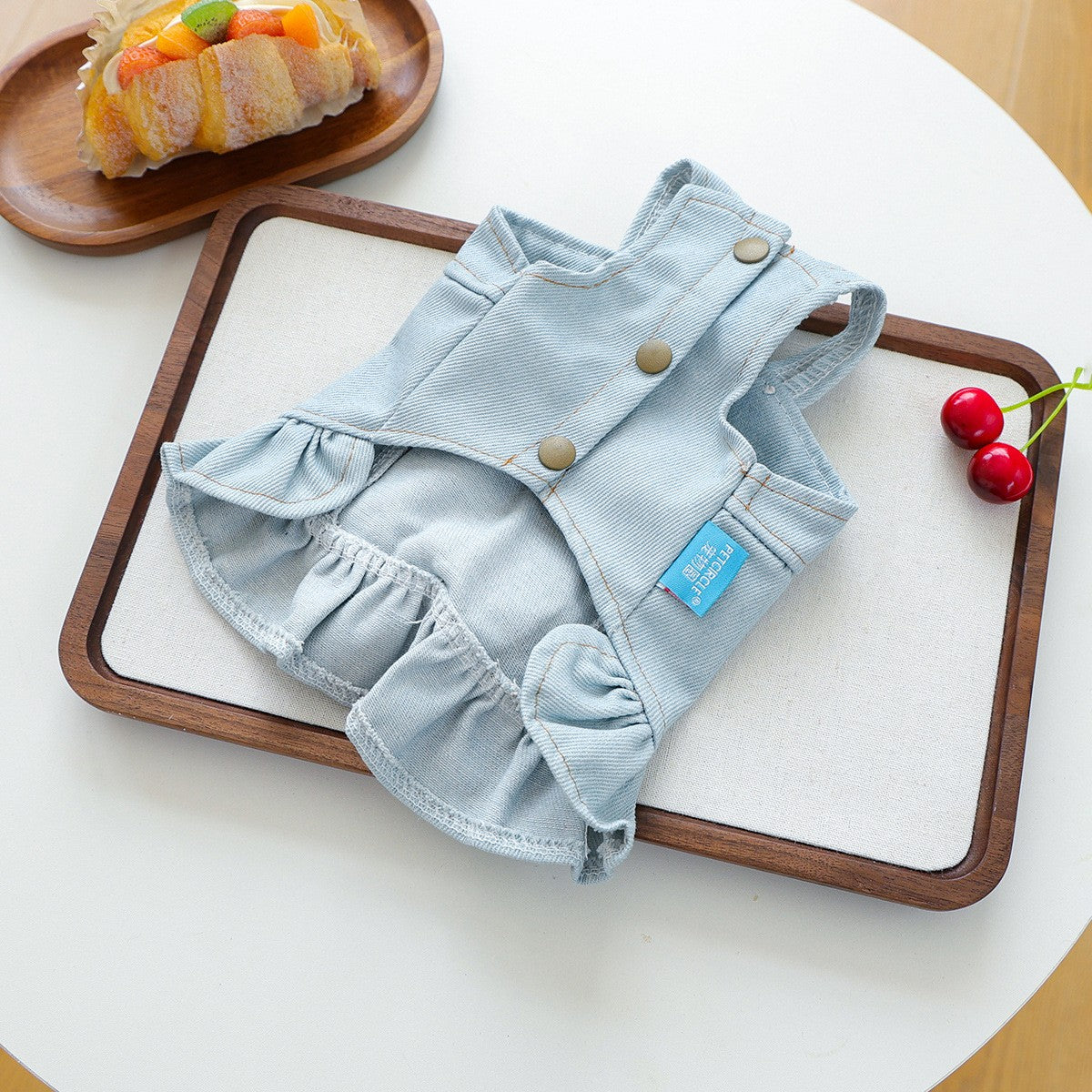 Pet Cozy Denim Dress Cute Heart Skirt_CWMM13012