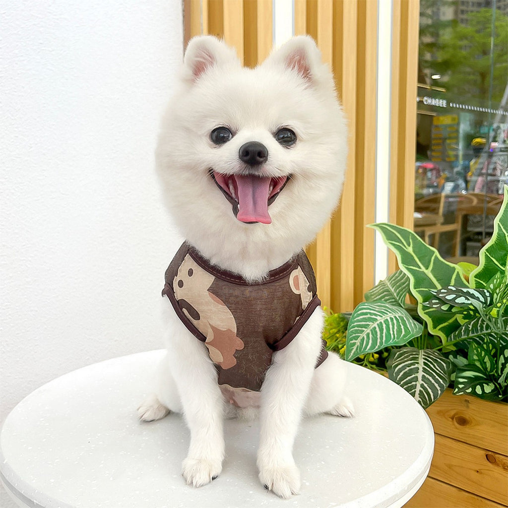 Large Dog Summer Vest  Bear Print Cooling Apparel_CWMM11135