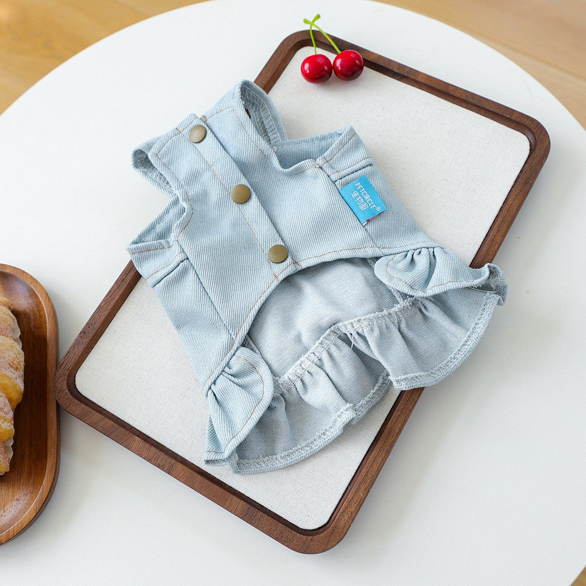 Pet Cozy Denim Dress Cute Heart Skirt_CWMM13012