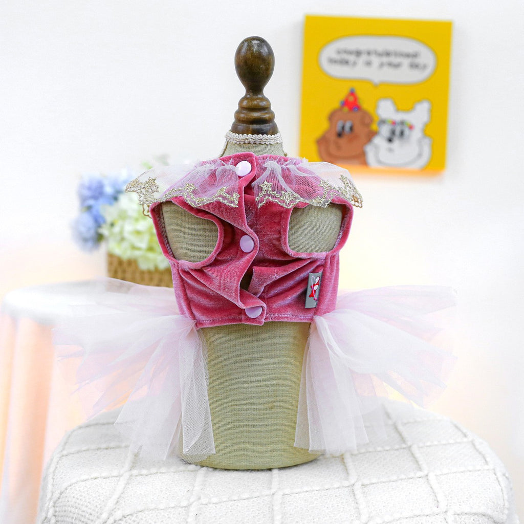 Pet Cozy Tulle Dress Royal Princess Skirt_CWMM13044