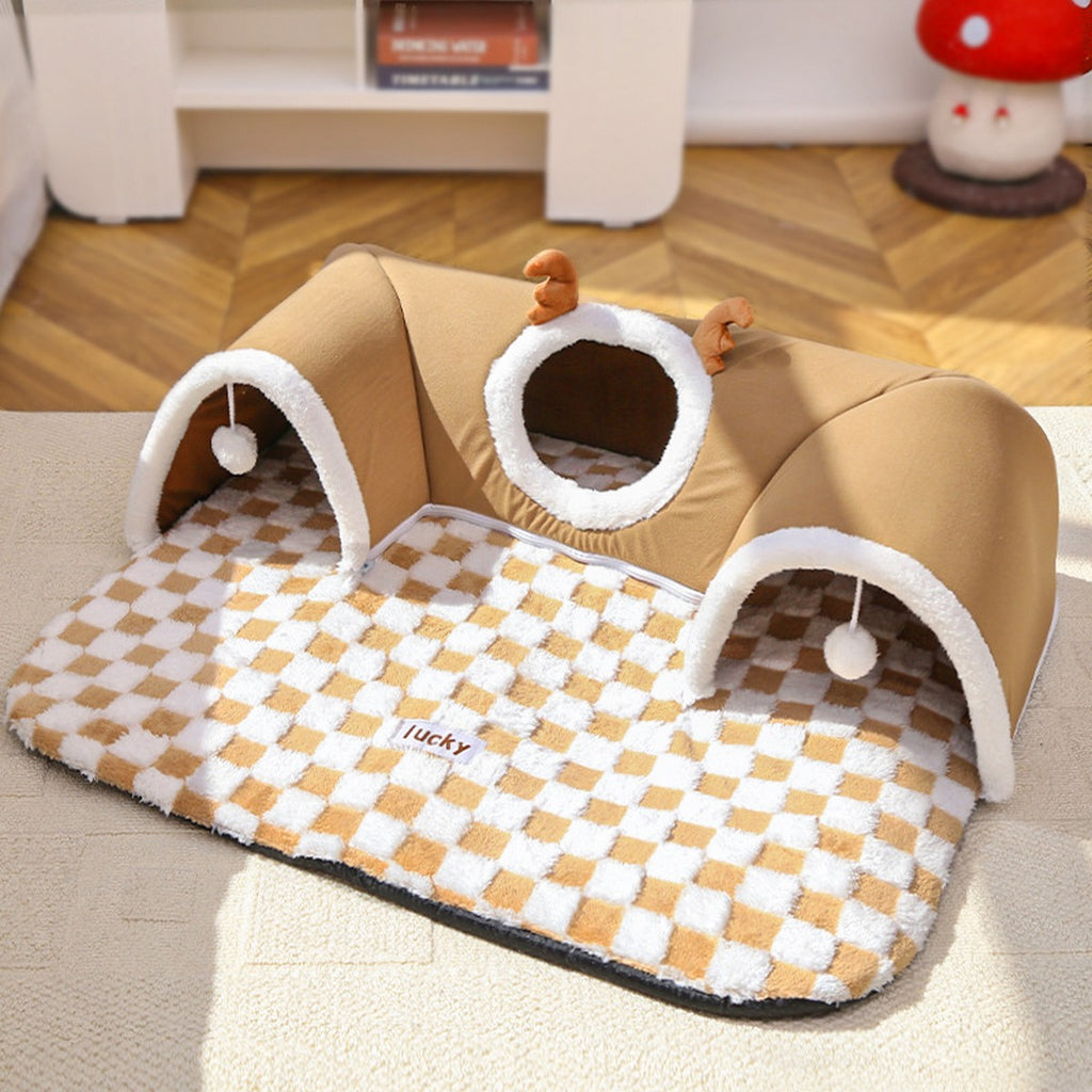 Cat Tunnel Bed – Hide and Sleep Pet Nest_CWMM11292