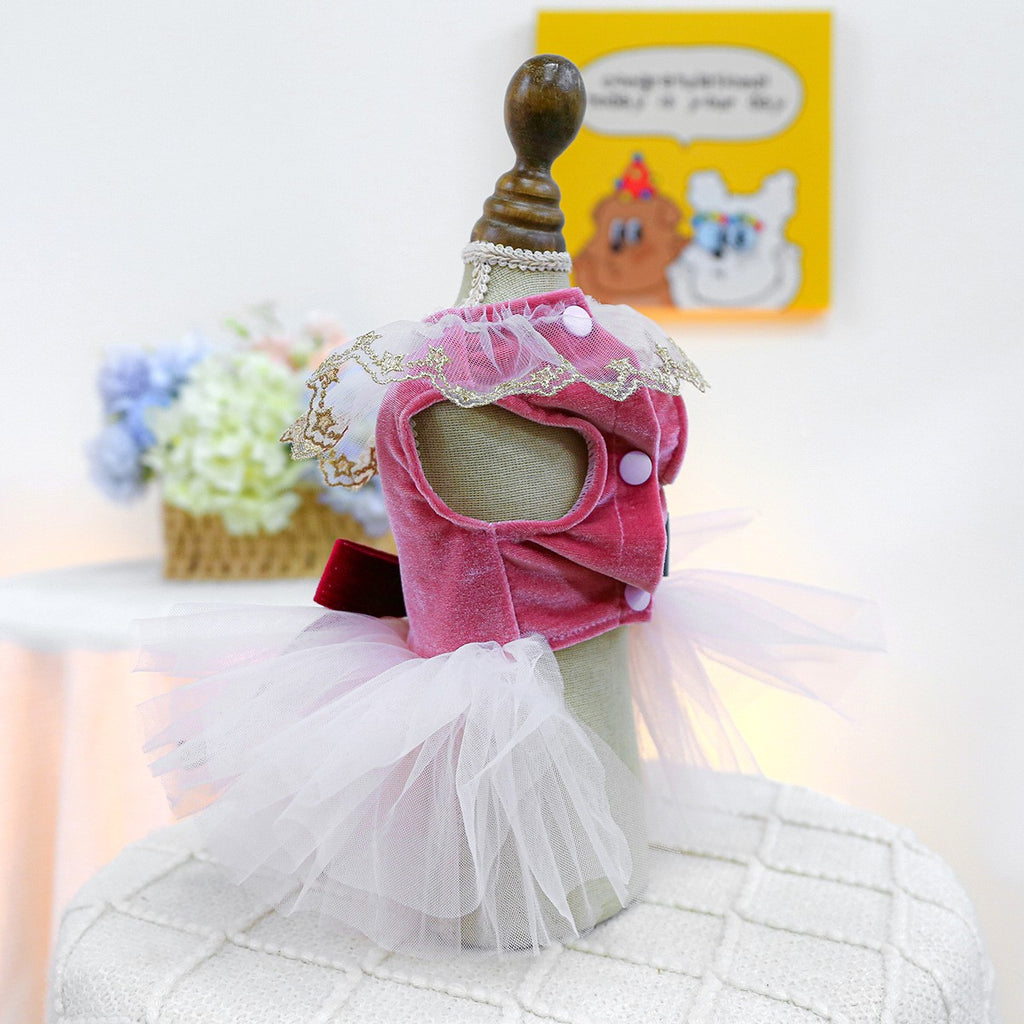 Pet Cozy Tulle Dress Royal Princess Skirt_CWMM13044