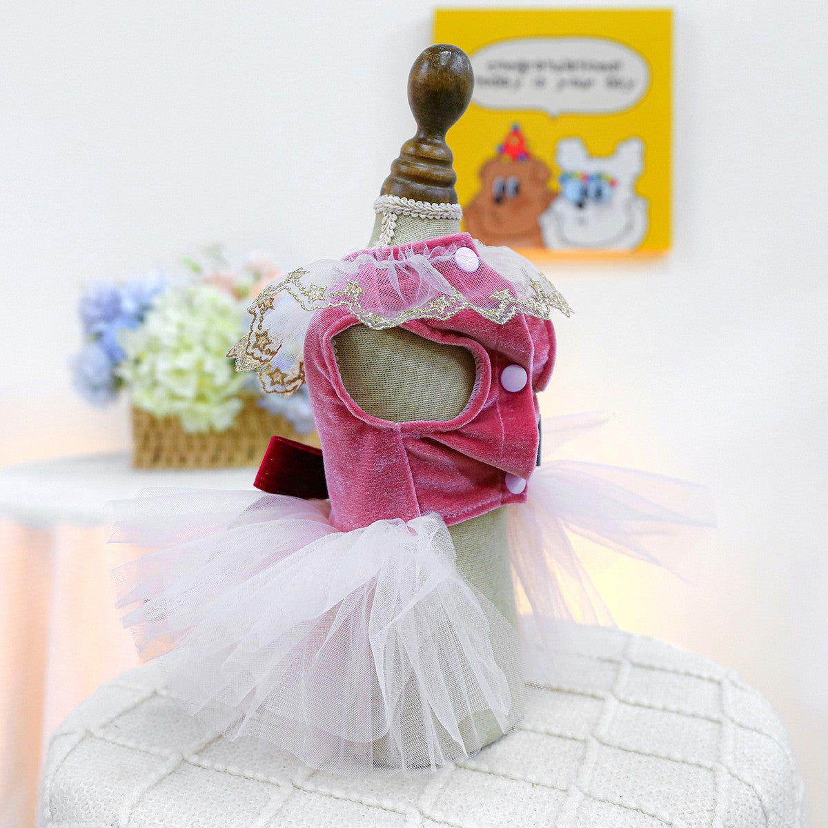Pet Cozy Tulle Dress Royal Princess Skirt_CWMM13044