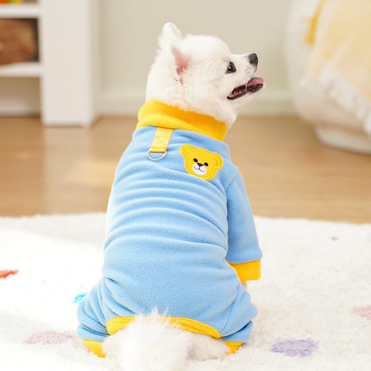 Colorblock Pet Jumpsuit with Leash Ring_CWMM11180