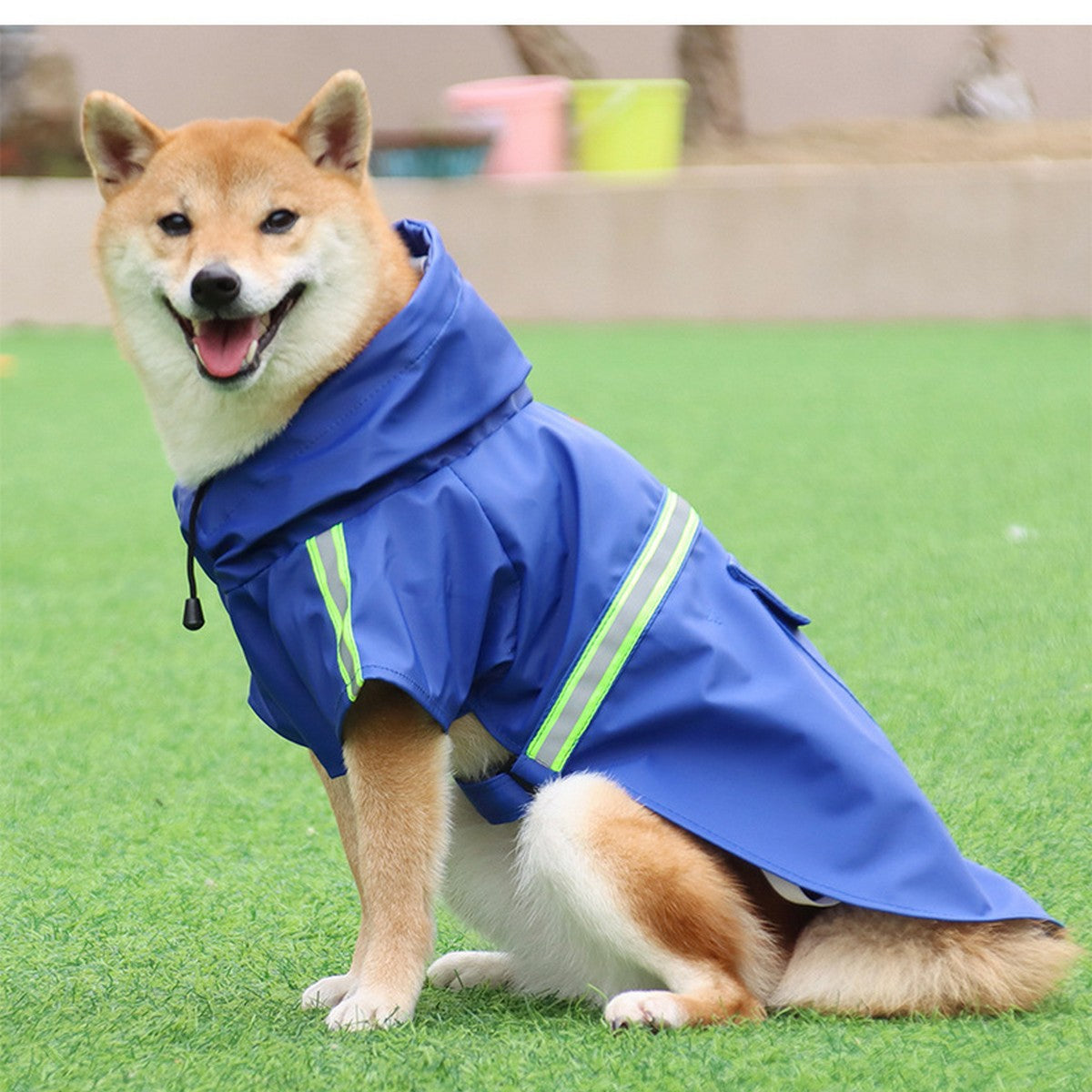 Outdoor Reflective Dog Raincoat for Large Dogs_CWMM12405