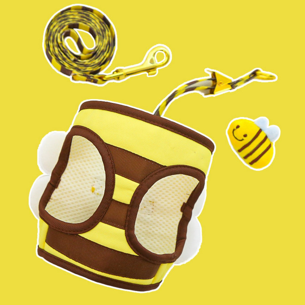 Bee Pet Harness Set – Cute Dog Cat Leash Outfit_CWMM11161