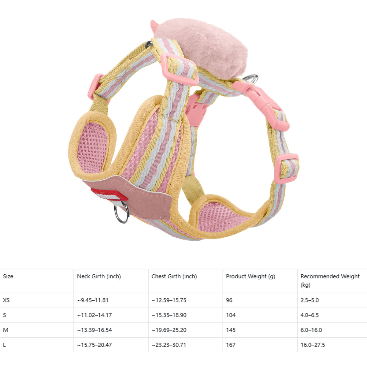 Colorblock Dog Harness, Breathable Mesh with Leash_CWMM12440