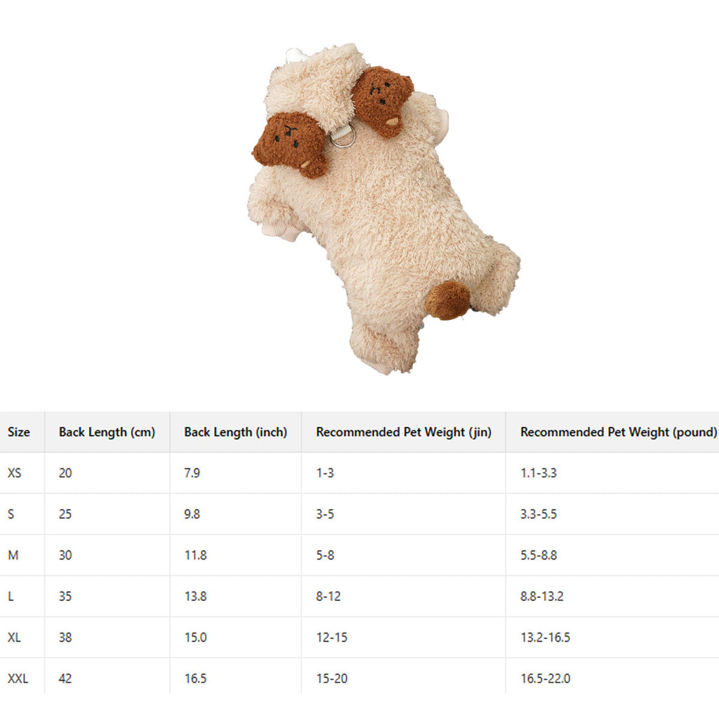 Warm Bear Costume   Winter Dog Cat Wear_CWMM11298