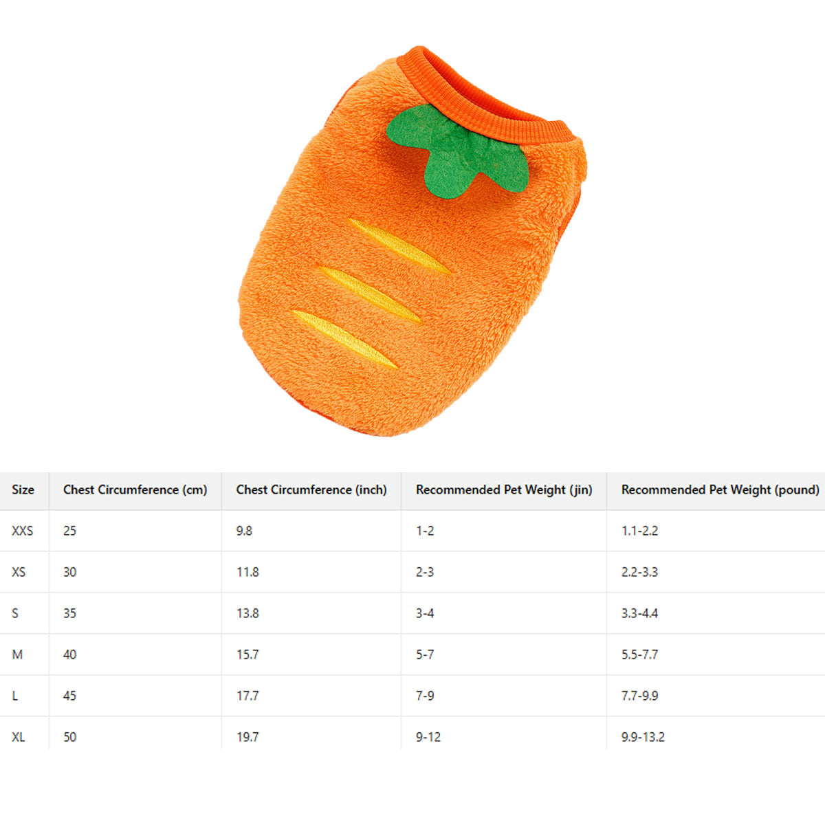 Wholesale Carrot Dog Clothes for Winter Teddy Bichon Corgi_CWMM11129