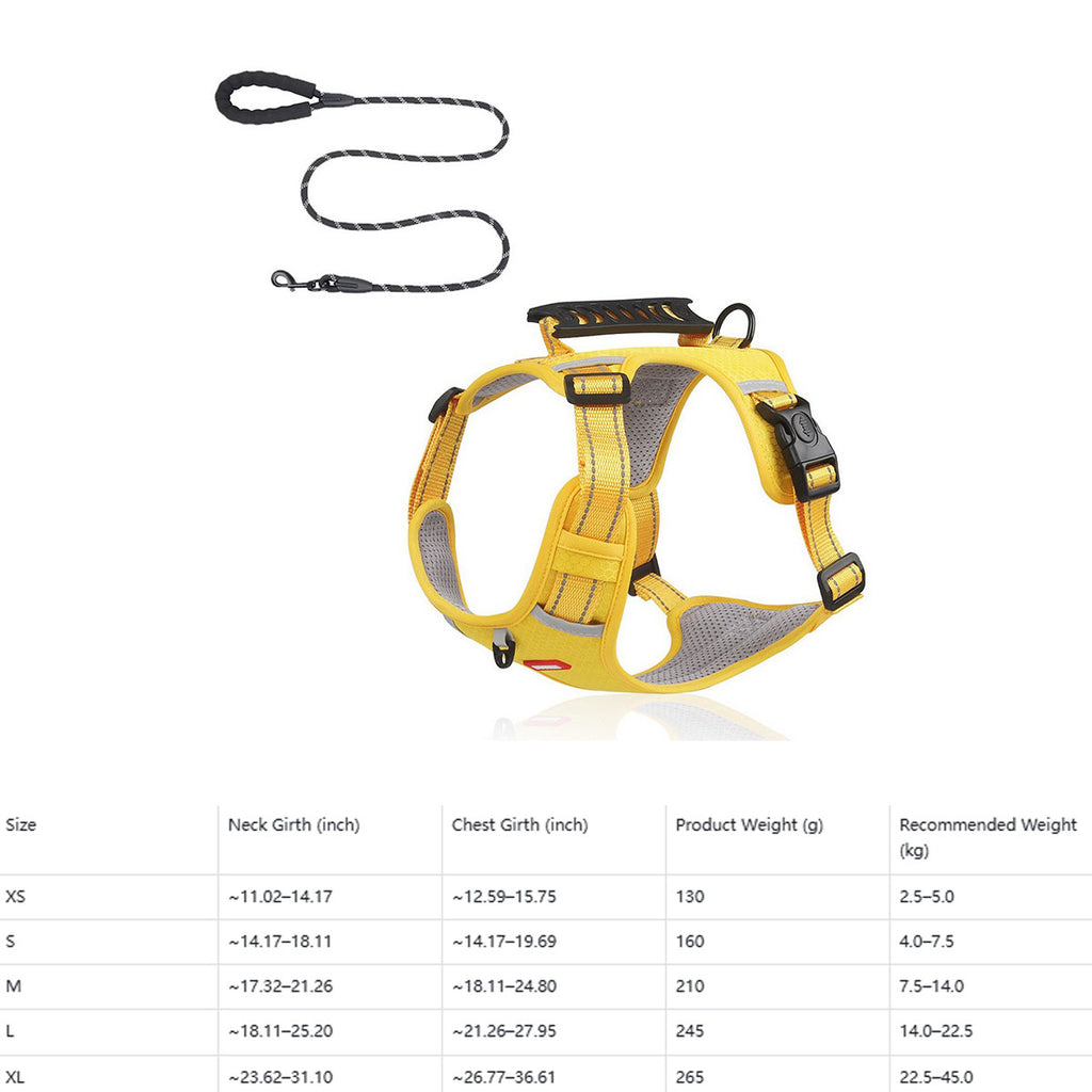 No-Pull Reflective Dog Harness, Large Dog Leash_CWMM12442