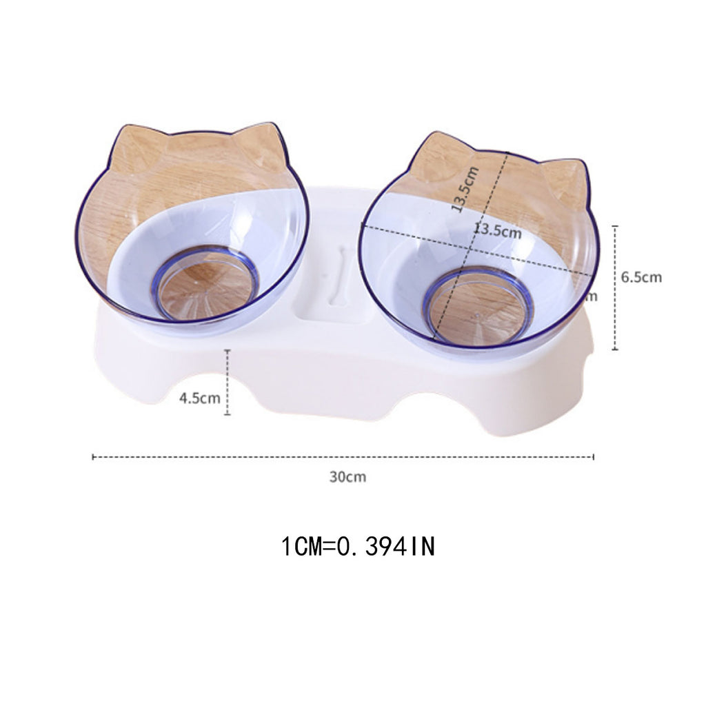 Elevated Plastic Cat and Dog Double Feeding Bowl_CWMM13011
