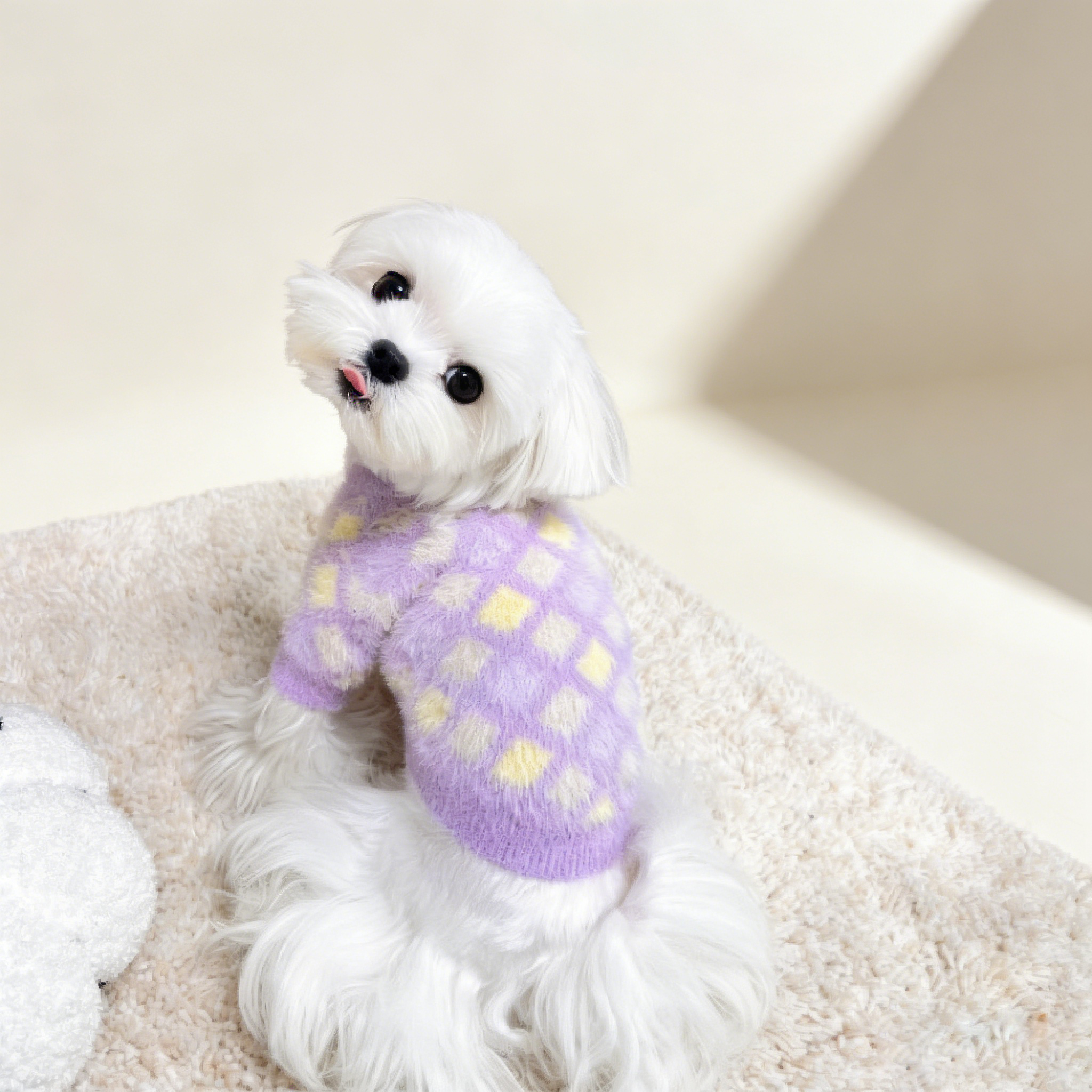 Purple Gradient Knit Dog Cat Sweater_CWMM12350
