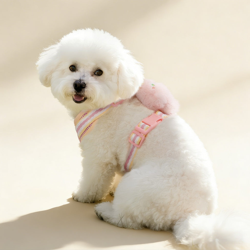 Breathable Dog Harness and Leash Set, Cute Plush_CWMM12439