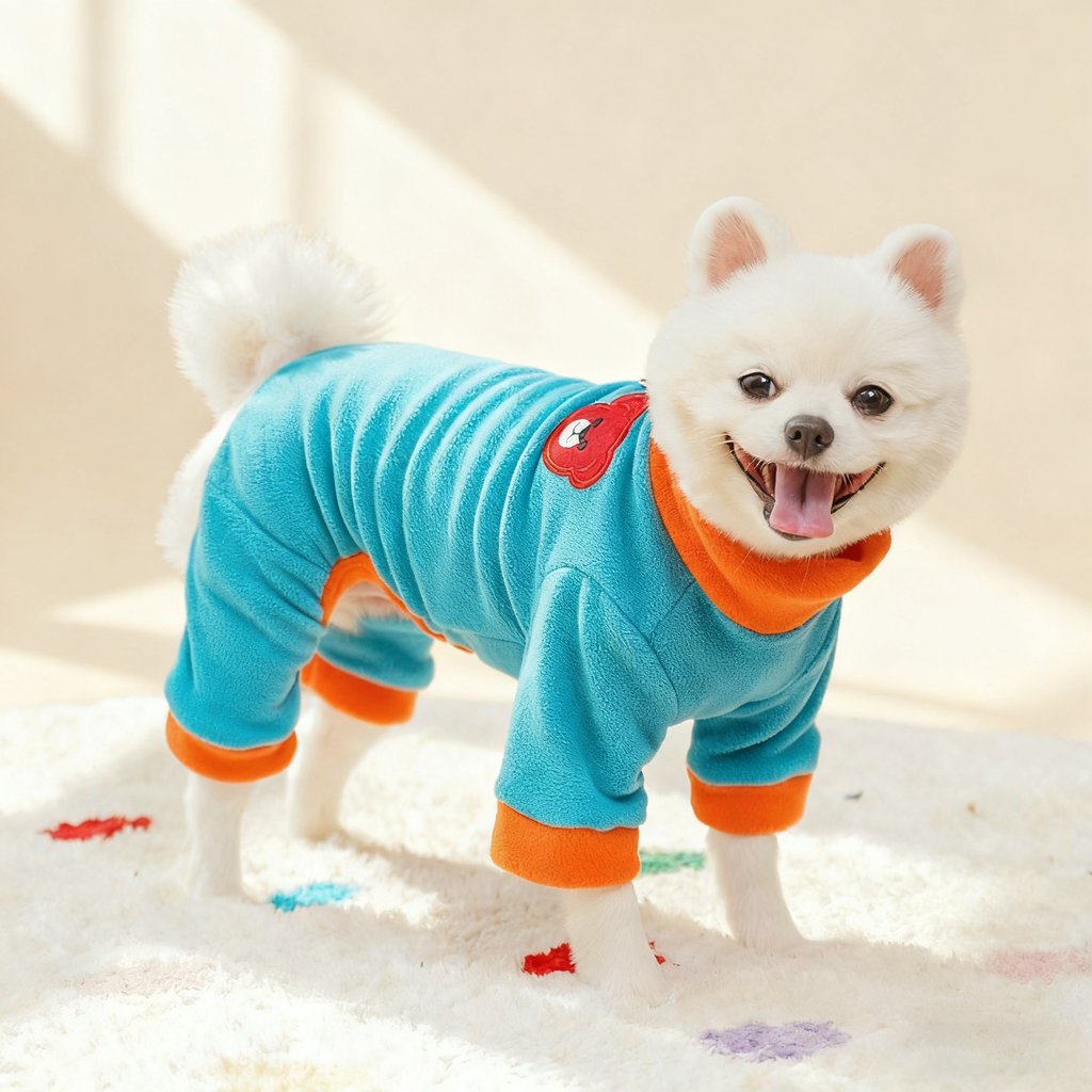 Colorblock Pet Jumpsuit with Leash Ring_CWMM11180