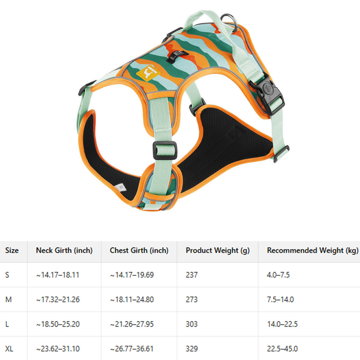 Digital Print Dog Harness with Leash, No Pull_CWMM12485