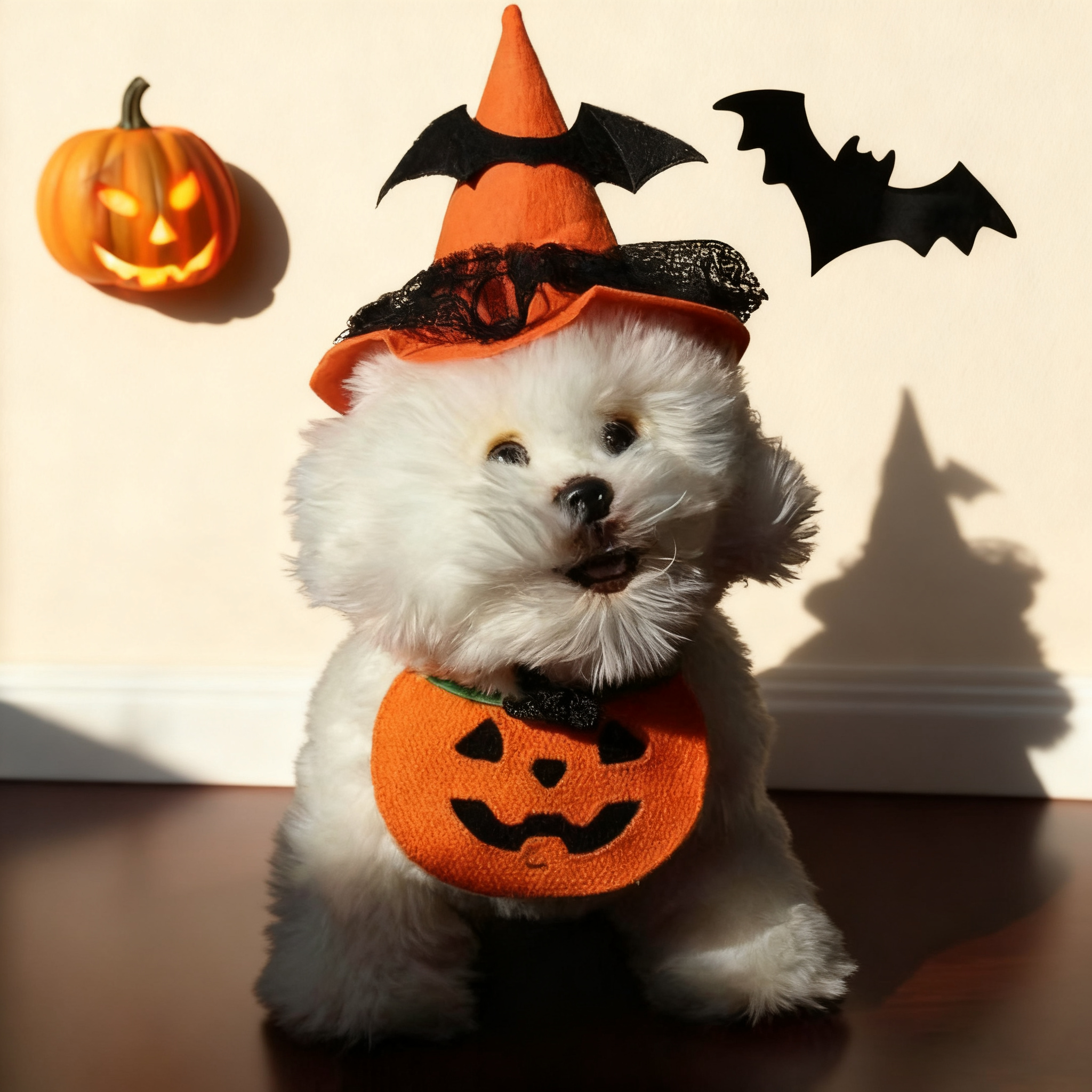 Halloween Pet Bib – Pumpkin Ghost Bandana_CWMM11072