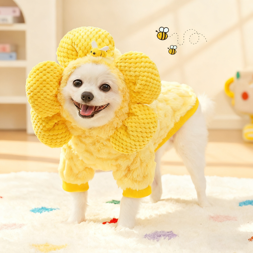 Sunflower Pet Hoodie – Warm Funny Dog Cat Wear_CWMM11155