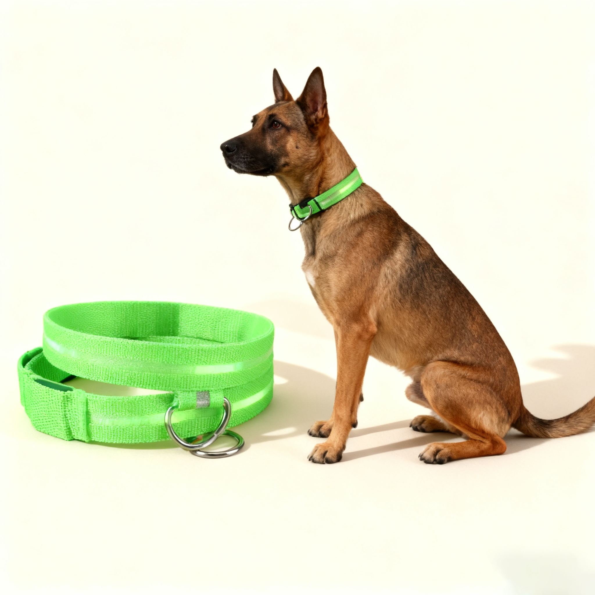 LED Nylon Dog Collar USB Night Safety Glow_CWMM11485