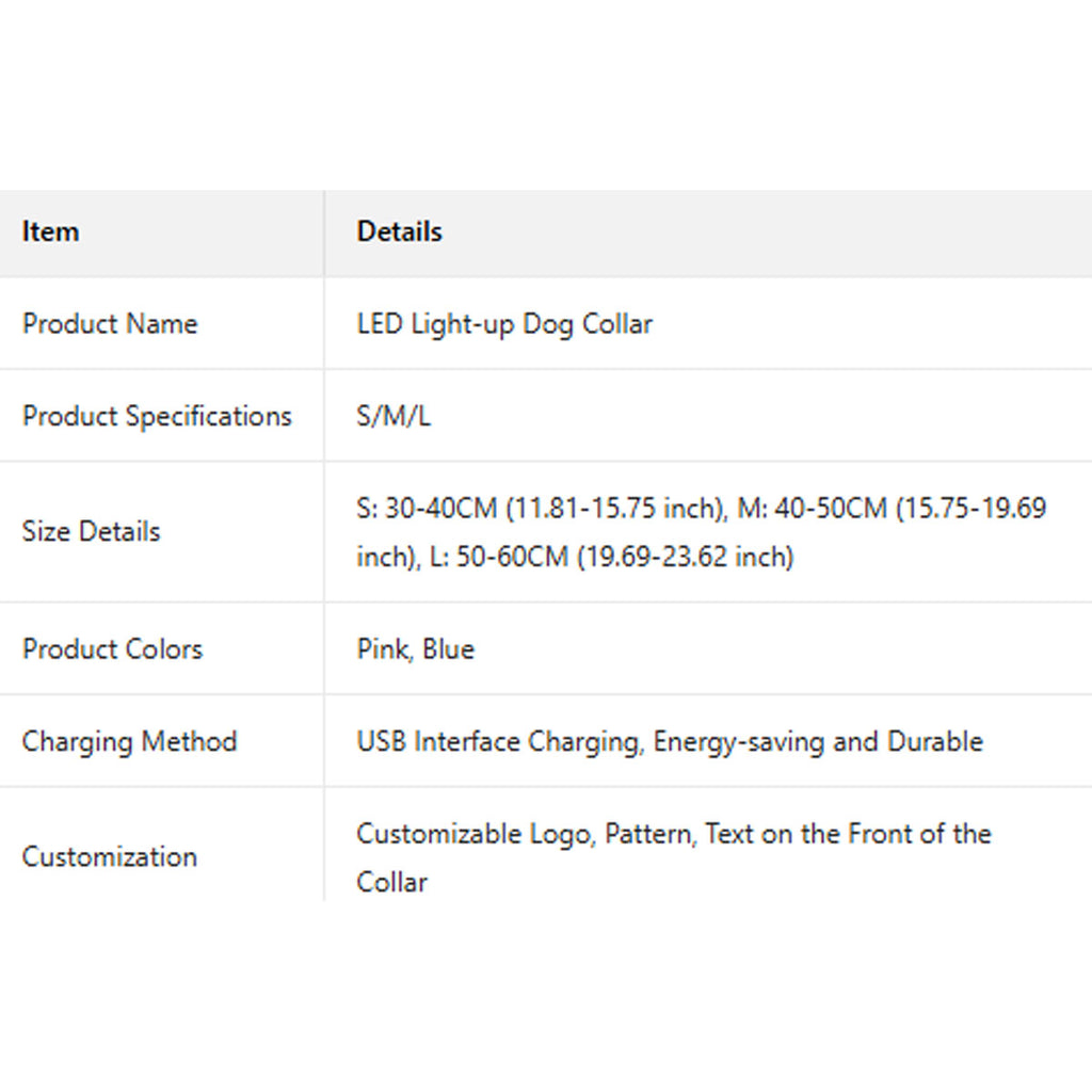 LED Paw Dog Collar USB Rechargeable Safety_CWMM11454