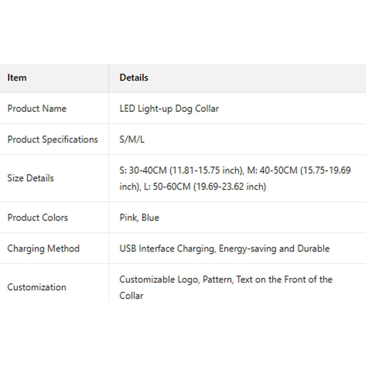 LED Paw Dog Collar USB Rechargeable Safety_CWMM11454