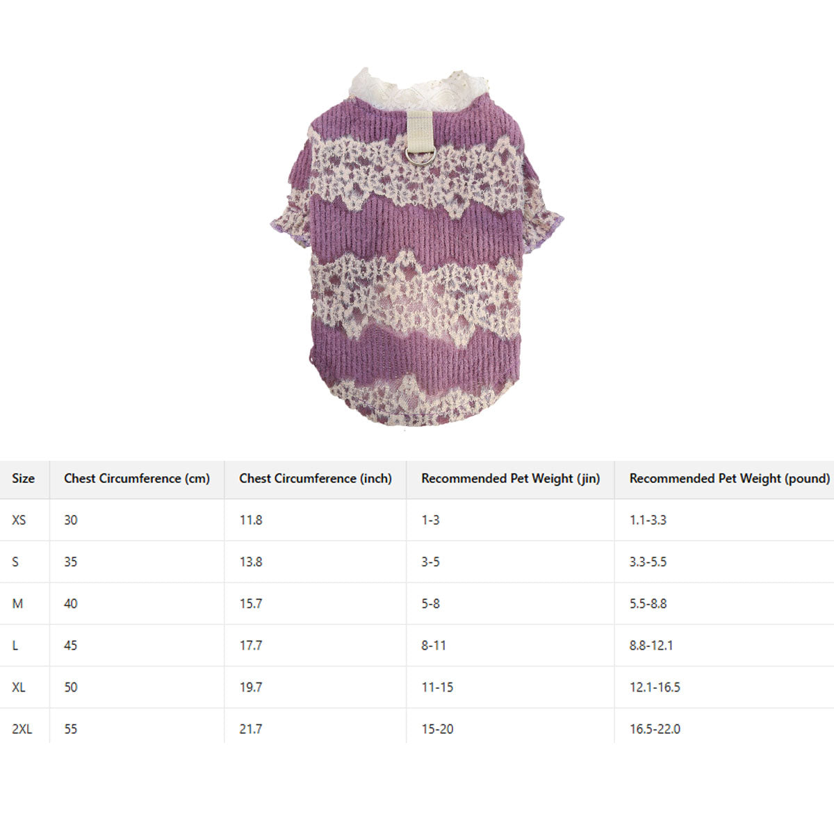 Lace Pet Turtleneck – Warm Winter Dog & Cat Shirt_CWMM11075