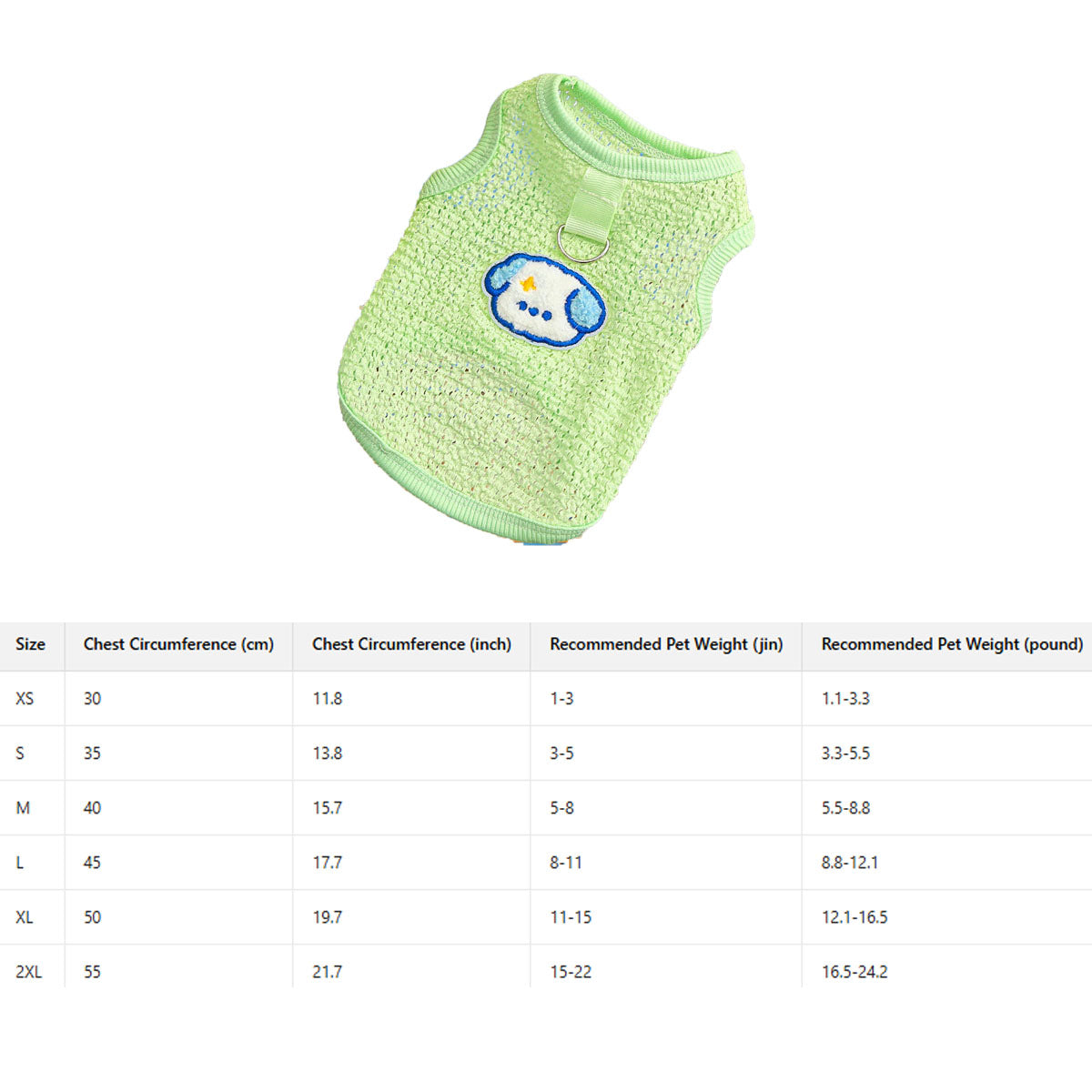 Mesh Pet Vest – Breathable Stretch Summer Top_CWMM11229