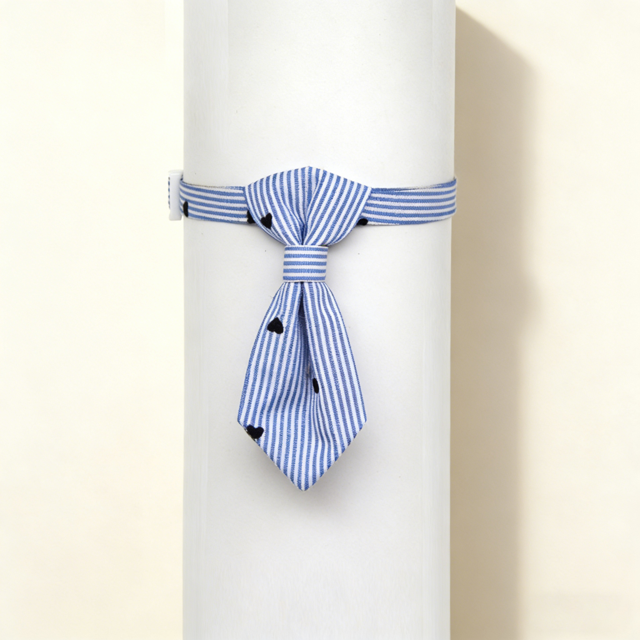 Small Pet Collar Adjustable Blue Bow Design_CWMM13175