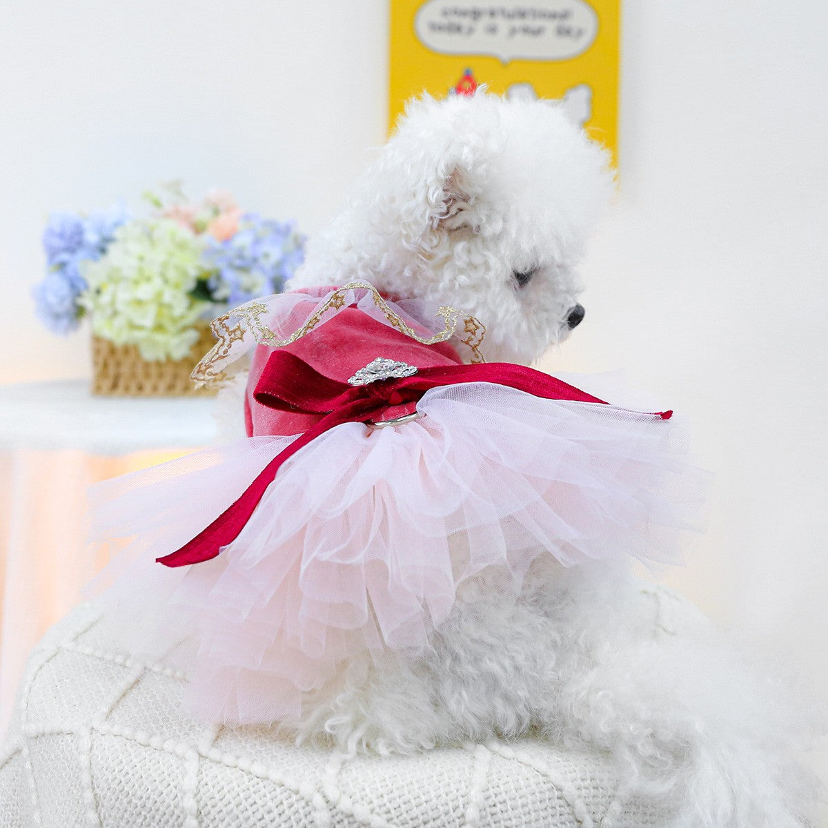 Pet Cozy Tulle Dress Royal Princess Skirt_CWMM13044