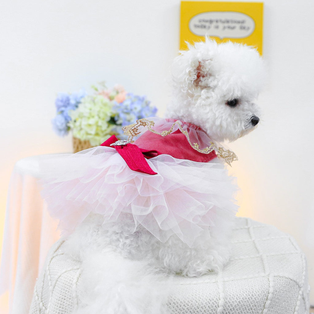 Pet Cozy Tulle Dress Royal Princess Skirt_CWMM13044