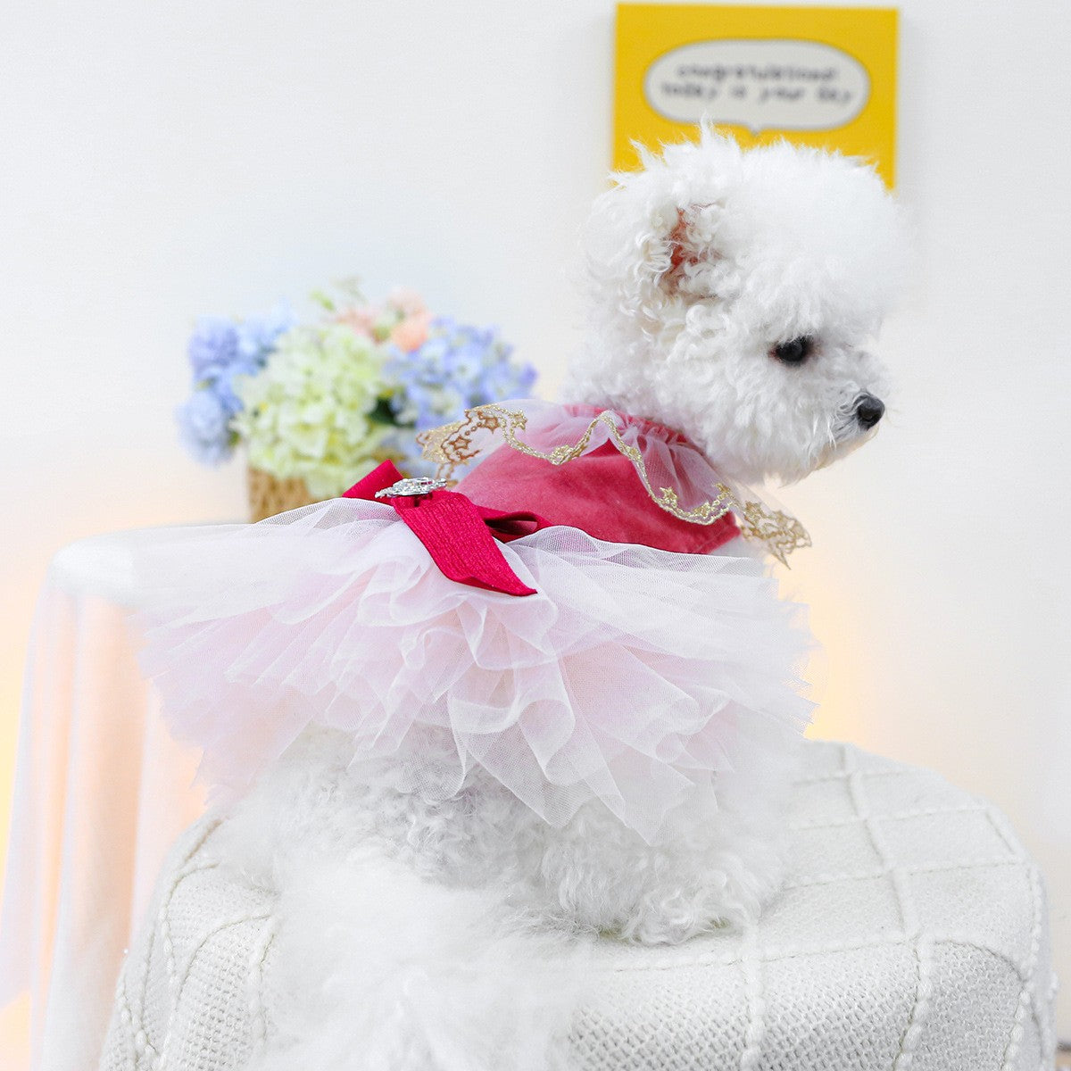 Pet Cozy Tulle Dress Royal Princess Skirt_CWMM13044