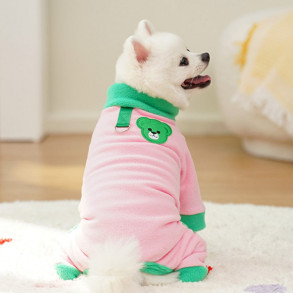 Colorblock Pet Jumpsuit with Leash Ring_CWMM11180