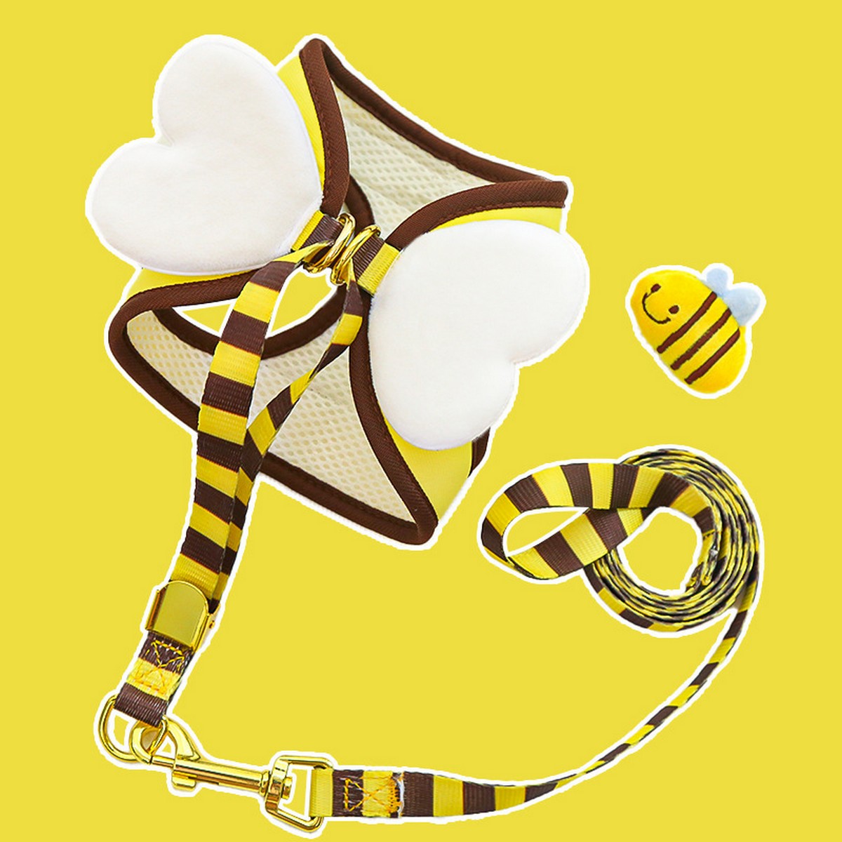 Bee Pet Harness Set – Cute Dog Cat Leash Outfit_CWMM11161
