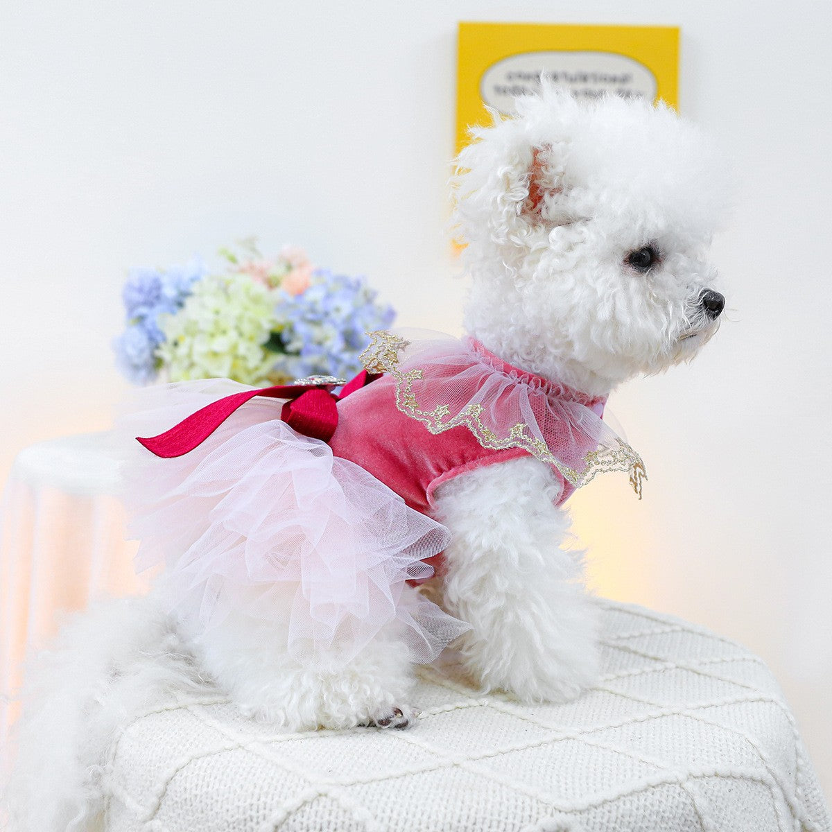 Pet Cozy Tulle Dress Royal Princess Skirt_CWMM13044