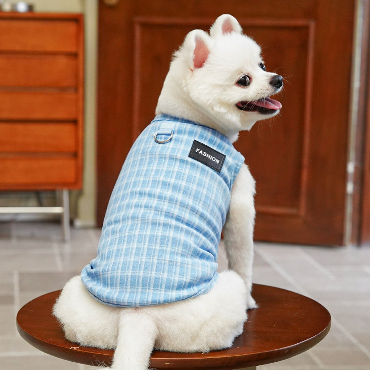 Plush Checkered Dog Turtleneck Outfit_CWMM11134