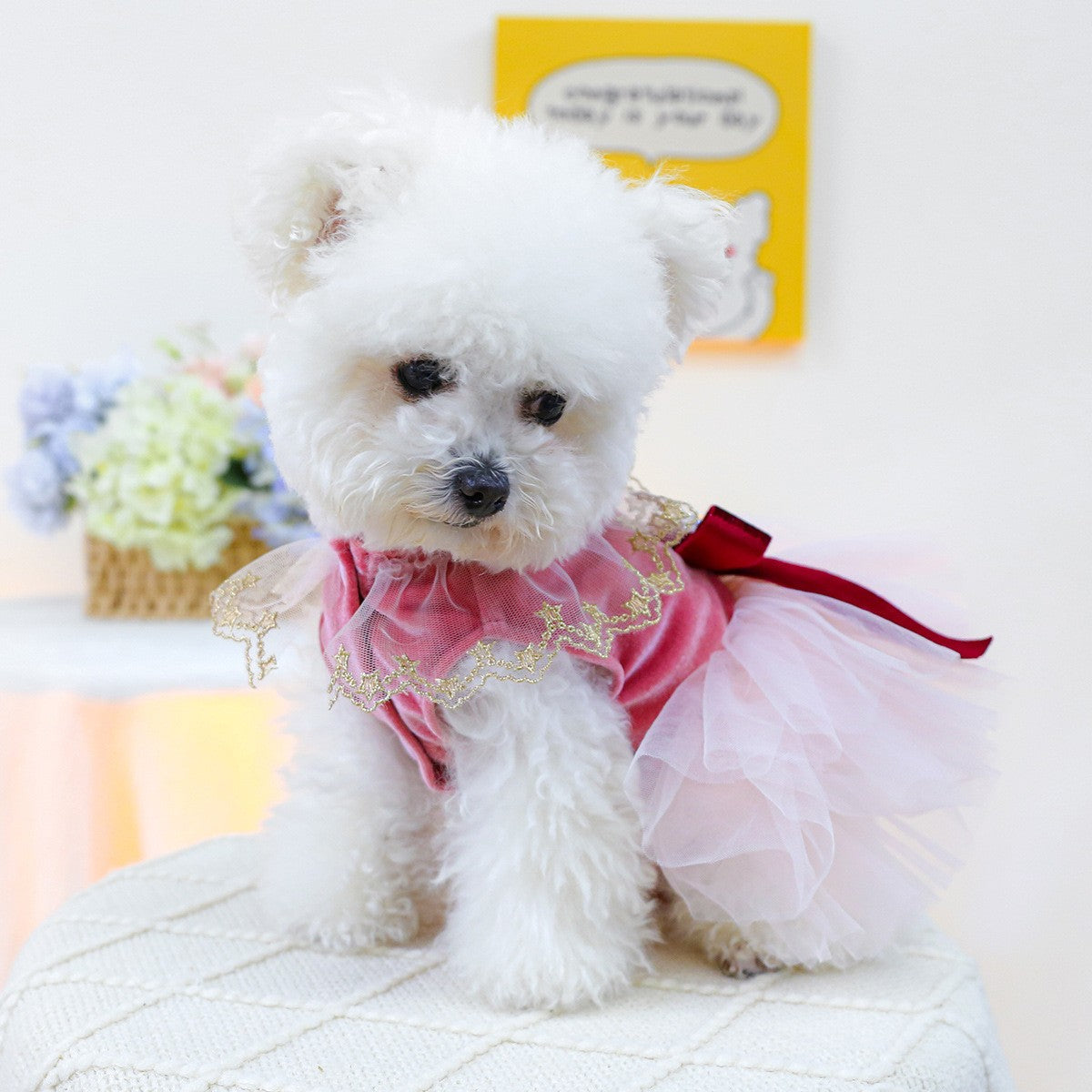 Pet Cozy Tulle Dress Royal Princess Skirt_CWMM13044