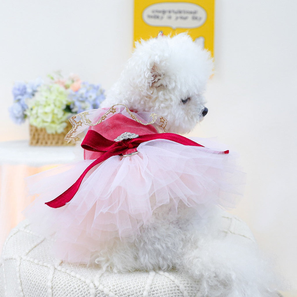 Pet Cozy Tulle Dress Royal Princess Skirt_CWMM13044