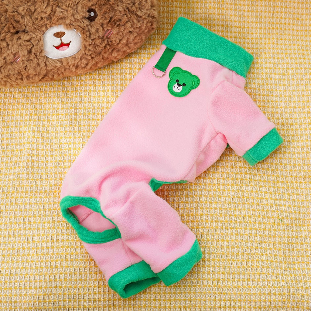 Colorblock Pet Jumpsuit with Leash Ring_CWMM11180