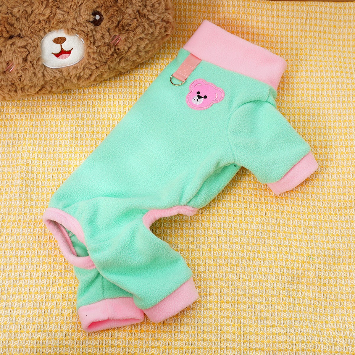 Colorblock Pet Jumpsuit with Leash Ring_CWMM11180