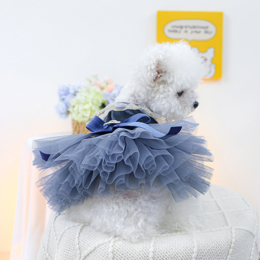 Pet Cozy Tulle Dress Royal Princess Skirt_CWMM13044