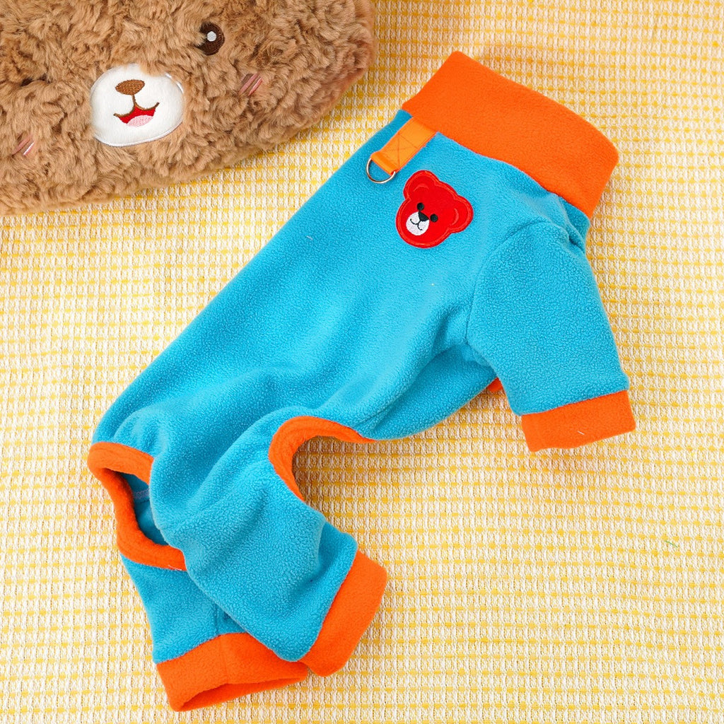 Colorblock Pet Jumpsuit with Leash Ring_CWMM11180