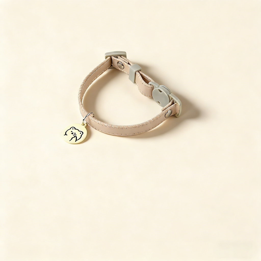 Cat Dog Macaron PU Leather Safety Buckle Collar_CWMM13174