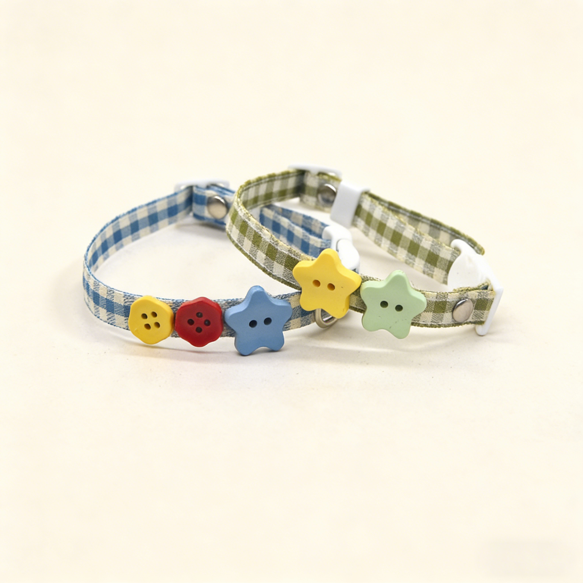 Classic Plaid Cat Dog Collar with Safety Buckle_CWMM13179