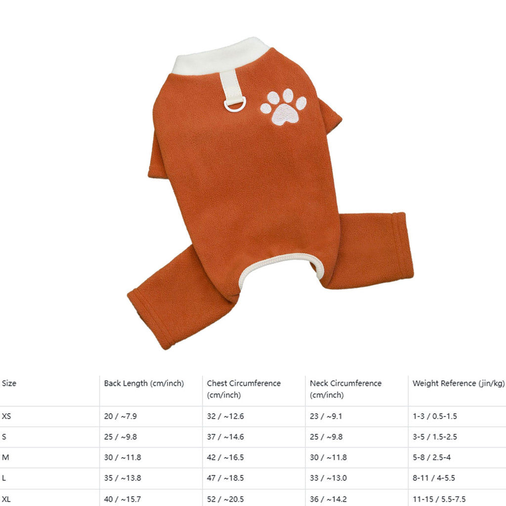 Teddy Bichon Dog Paw Fleece Jumpsuit_CWMM12228