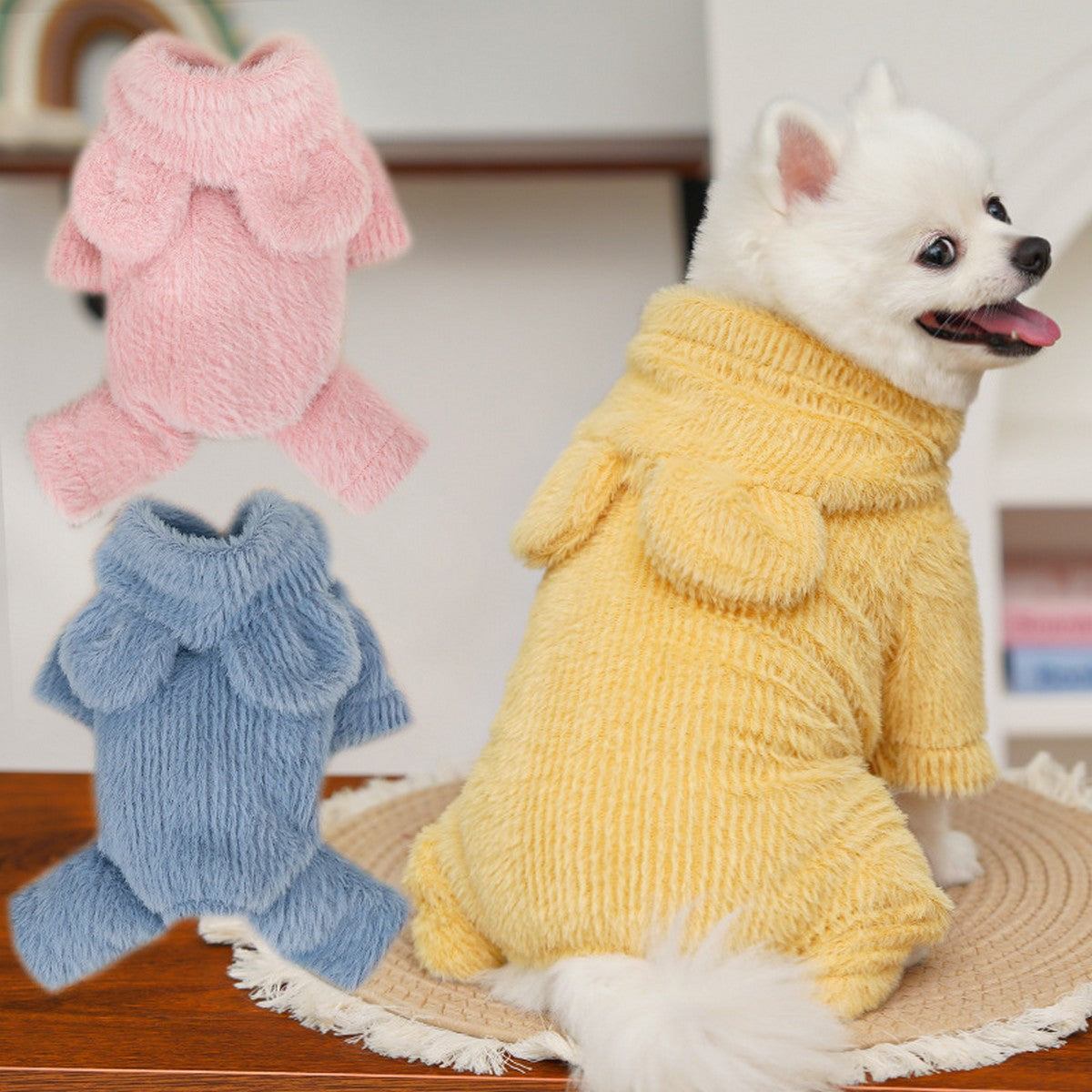 Winter Plush Hooded Vest for Small Pets_CWMM11181