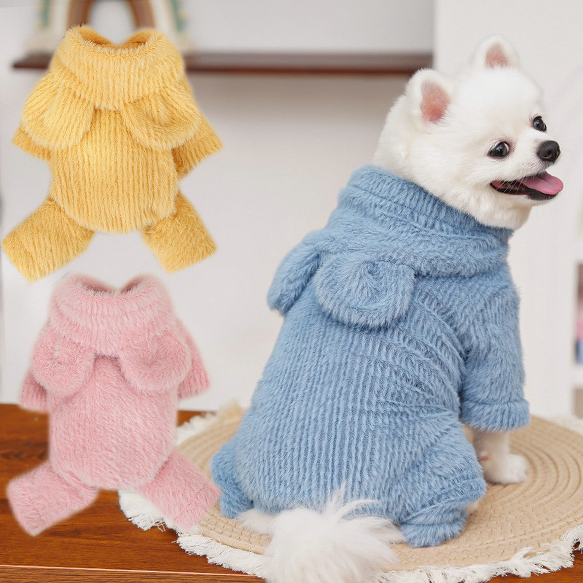 Winter Plush Hooded Vest for Small Pets_CWMM11181